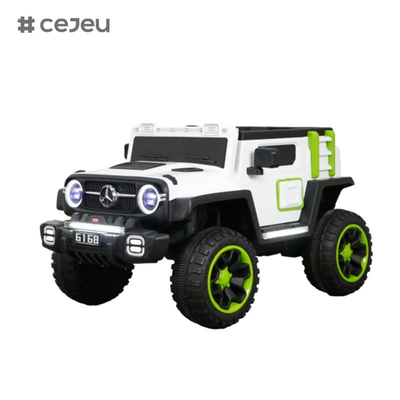 Kids Ride On Truck, 12V Electric Vehicle Jeep Car with Remote Control, Double Open Doors, LED Lights, Music, USB, Mp3