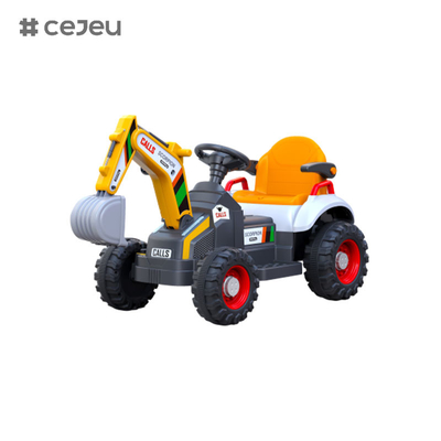 GJ-6V4.5AH Plastic Ride On Tractor/Music/Early education/Light/With electric excavator