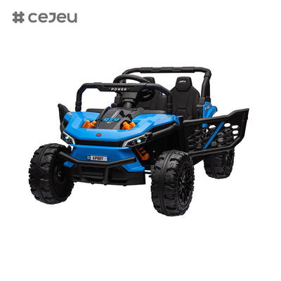 CJ-015 12V 2 Seater Kids Ride on UTV Car, 4.5AH Electric Vehicle Truck Car with 2x550W Motor，Black/Dark green/Orange