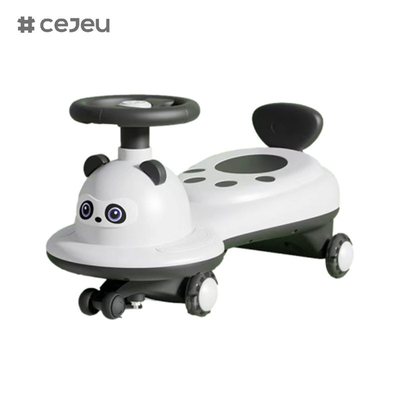 Children's twist car 2-6 years old baby universal yo car,panda shape, can sit and slide, silent flash wheel anti-rollove