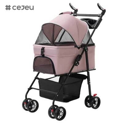 CJ-KBL-CW005 Custom Foldable Washable Adjustable Oxford Cloth Pet Stroller for Dogs & Cats Portable Outdoor Carry Backpack