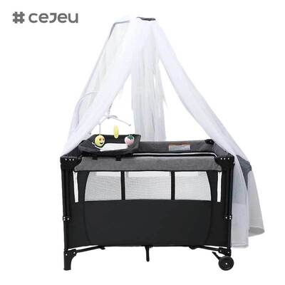 CJ-DM-YC-501 Foldable Baby Playbed Baby Crib Splicing Large Bed, Portable, Movable, Rocking Bed for Newborns