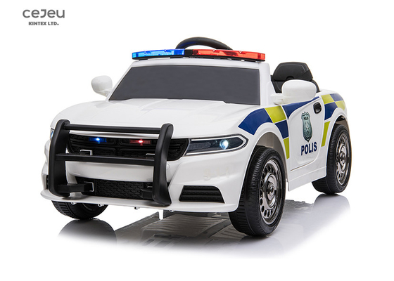 White Plastic Police Ride On 12v With Speaker 3 Speed Adjustable