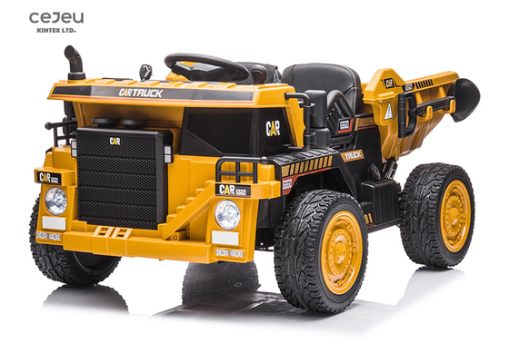 Yellow 2.4G RC Kids Ride On Toy Truck Dump Battery Operated Ride On Trucks 12V10AH