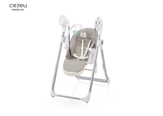 Grey Baby Feeding High Chair Ergonomic Reclining Foldable
