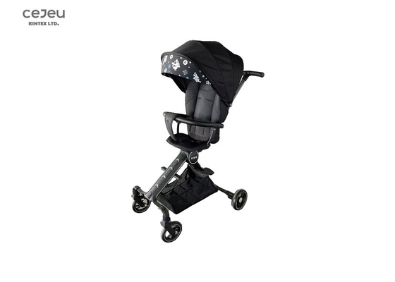 Comfortable PU Wheel Lightweight Baby Stroller Black Chassis