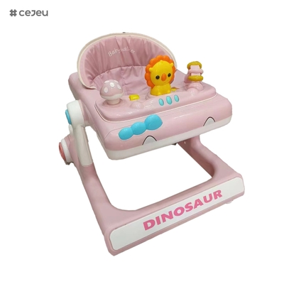 3-Height Adjustable Baby Walker with Bluetooth Music Player