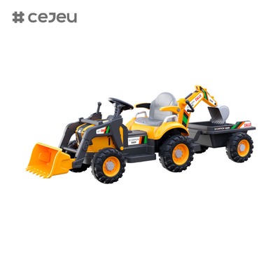 GJ-6V4.5AH Plastic Ride On Tractor/Music/Early education/Light/With electric excavator