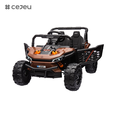 CJ-015 12V 2 Seater Kids Ride on UTV Car, 4.5AH Electric Vehicle Truck Car with 2x550W Motor，Black/Dark green/Orange