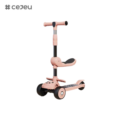 CJ-E300-8, with seat cushion，lights, music, handle can be adjusted 68-85cm, children of different heights can play