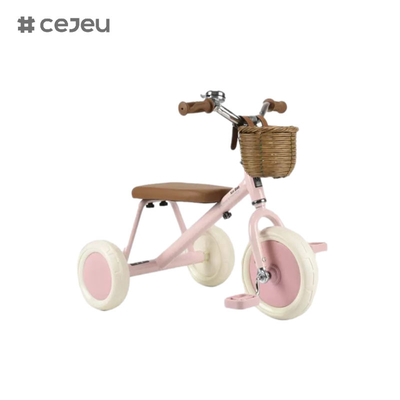 CJ-T-212, tricycle, woven rattan large basket，High carbon steel frame with super strong load-bearing capacity