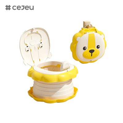 6920，Folding toilet, little lion shape,One key folding/ portable toilet/Quick storage/ Easy to clean/With drawstring bag
