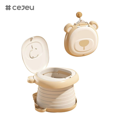 6921Folding toilet,Bear shape,One key folding/portable toilet/Quick storage/Easy to clean/With drawstring bag
