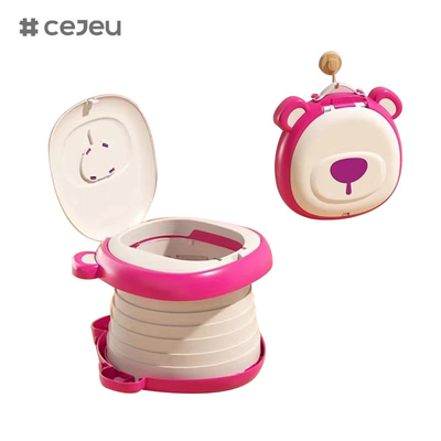 6921Folding toilet,Bear shape,One key folding/portable toilet/Quick storage/Easy to clean/With drawstring bag