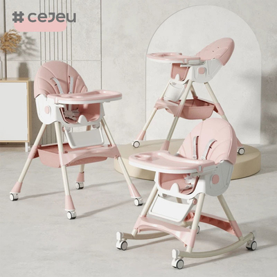CJ-27,3 in 1+PP+Storage basket,pink/grey/blue/golden,four of colour,60*75*97cm,Reliable and safe baby high chair