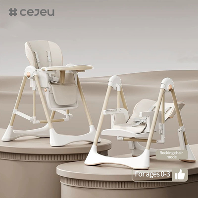 CJ-28,2 in 1+PP+Swing,Grey/White/Pink/Brown,four of colour,Packing size 64*31*57cm,Reliable and safe baby high chair