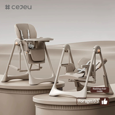 CJ-28,2 in 1+PP+Swing,Grey/White/Pink/Brown,four of colour,Packing size 64*31*57cm,Reliable and safe baby high chair