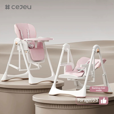 CJ-28,2 in 1+PP+Swing,Grey/White/Pink/Brown,four of colour,Packing size 64*31*57cm,Reliable and safe baby high chair