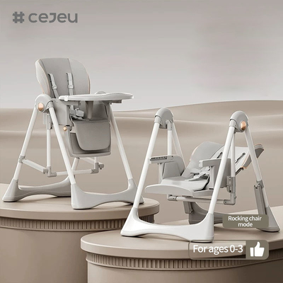 CJ-28,2 in 1+PP+Swing,Grey/White/Pink/Brown,four of colour,Packing size 64*31*57cm,Reliable and safe baby high chair