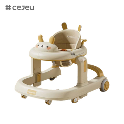 CJ-928,baby walker,Orange Grey Coffee,Music/Lights 6 Height adjuster,product Size :58*59*73cm,One click folding