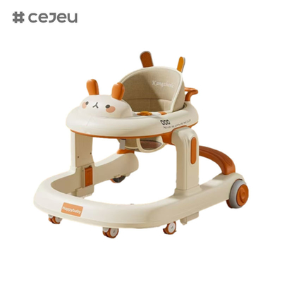 CJ-928,baby walker,Orange Grey Coffee,Music/Lights 6 Height adjuster,product Size :58*59*73cm,One click folding