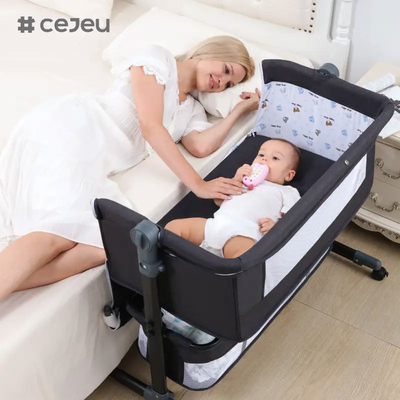 Wholesale High Quality Newborn Bedside Crib, Potable Baby Bedside Sleeper,Baby Cot Bed Crib with Canopy and Mosquito Net