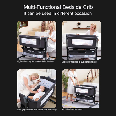 Wholesale High Quality Newborn Bedside Crib, Potable Baby Bedside Sleeper,Baby Cot Bed Crib with Canopy and Mosquito Net