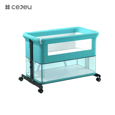 Baby Bed 3 in 1, Foldable Baby Crib with Mosquito Net, Mattress Included, Height Adjustable Carrycot for Newborn Babies