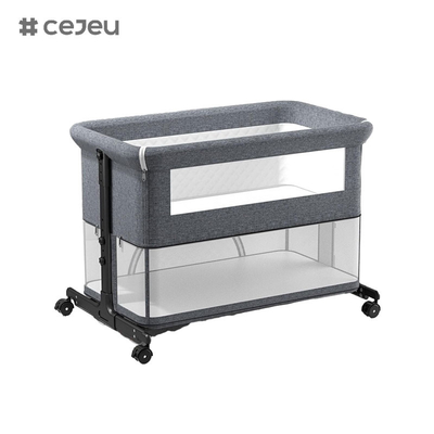 Baby Bed 3 in 1, Foldable Baby Crib with Mosquito Net, Mattress Included, Height Adjustable Carrycot for Newborn Babies