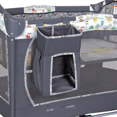 CJ-CB-YXC0001 Baby Bedside Bed Sleeping Basket Stitching Children′s Bed Movable Folding Storage Crib