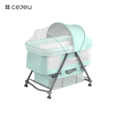 CJ-BJJ-001 Adjustable height baby cradle Adjustable height baby cradle bed Crib with cradle300D linen cloth four colors