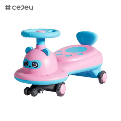 Children's twist car 2-6 years old baby universal yo car,panda shape, can sit and slide, silent flash wheel anti-rollove