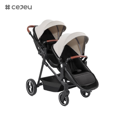 CJ-PSD-S600T New Design Folding Detachable Double Baby Pram Twin Stroller For 0-3 Years Old Babies