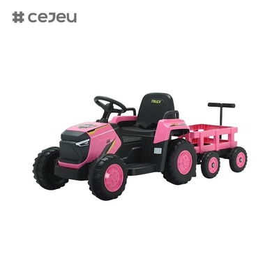 CJ-DLS-X18 kids electric tractor toy car dual motor 12v battery powered plastic ride on toy car with music LED light