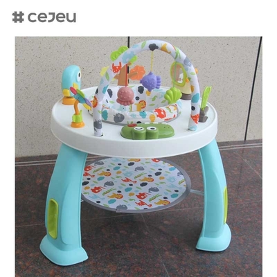 CJ-XTD-901 3-in-1 Multi-Functional Children's Activity Table Baby Walker and Interesting Building Block Set with Plastic Frame