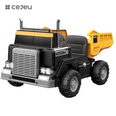 CJ-JJ-8500B 12V Electric Ride-on Car Toys for Kids Excavator Plastic Dump Truck with Big Seat Battery Power Drive