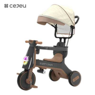 CJ-YT-668 High-End Fashion Three-Wheel Baby Stroller Tricycle with Roof and Sunshade Music Feature for Children