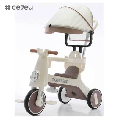 CJ-YT-668 High-End Fashion Three-Wheel Baby Stroller Tricycle with Roof and Sunshade Music Feature for Children