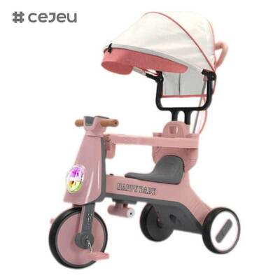 CJ-YT-668 High-End Fashion Three-Wheel Baby Stroller Tricycle with Roof and Sunshade Music Feature for Children