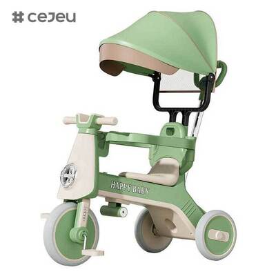 CJ-YT-668 High-End Fashion Three-Wheel Baby Stroller Tricycle with Roof and Sunshade Music Feature for Children