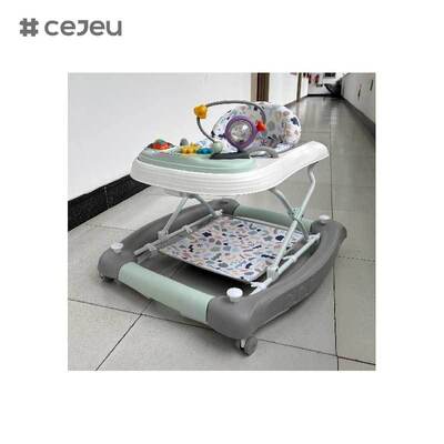 CJ-BST-9308  (WALKER + ROCKER+PUSH) ，Walker & Rocker 2-in-1: Musical Glow Ride with 3-Level Lift & Safe-Grip Base”