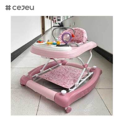 CJ-BST-9308  (WALKER + ROCKER+PUSH) ，Walker & Rocker 2-in-1: Musical Glow Ride with 3-Level Lift & Safe-Grip Base”