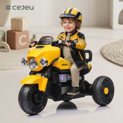 CJ-XGZ606 Factory Direct Sale Electric Children's Motorcycle Boys Small Fashionable Music Tricycle with Lighting 2 to 4 Years 6V