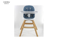 EN14988 360 Degree Rotatable Folding Wooden High Chair 2 Position 2 Height Adjusted