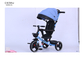 Blue 1 Year Old Foldable Trike Stroller 10.5kg With PU Wheel