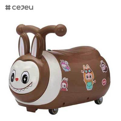 CJ-SL-616 Cute Indoor Electric Ride-on Car Toy for Kids Plastic Steering Wheel Swing Cars with Sliding Feature